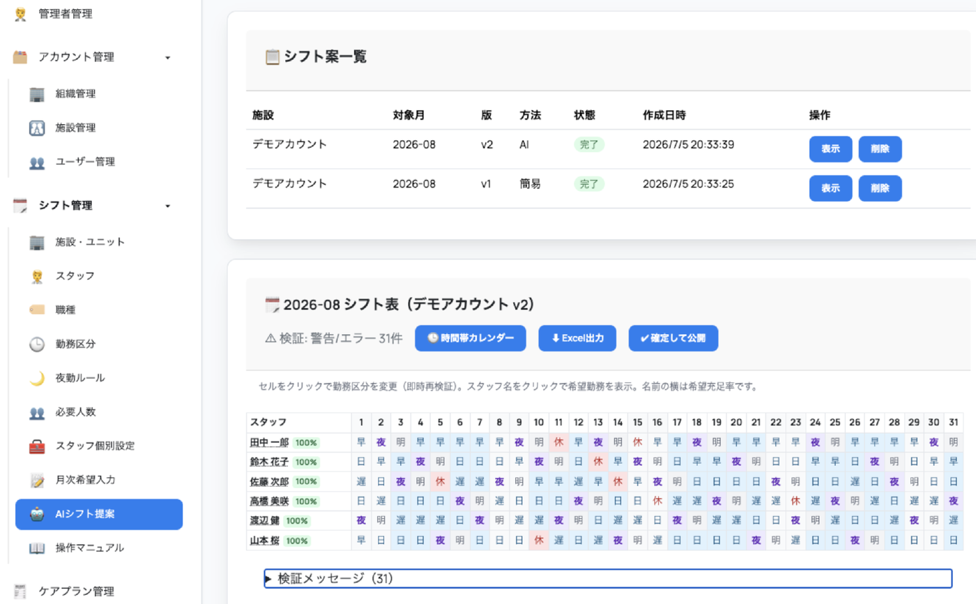 AIシフト作成